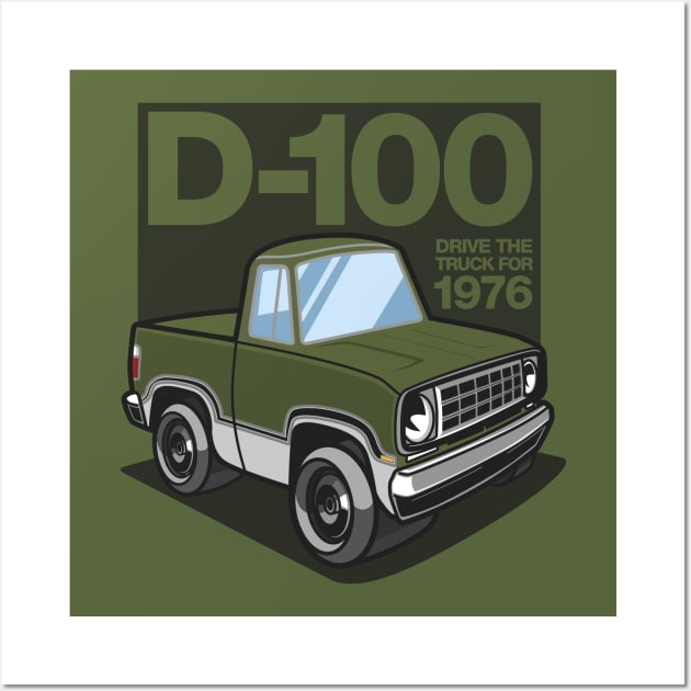 D100 - 1976 White Base (Bright Green Iridescent) Wall Art by jepegdesign